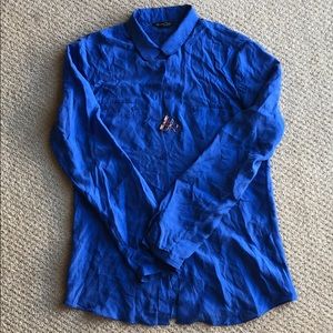 Massimo Dutti Silk Round Collar Shirt